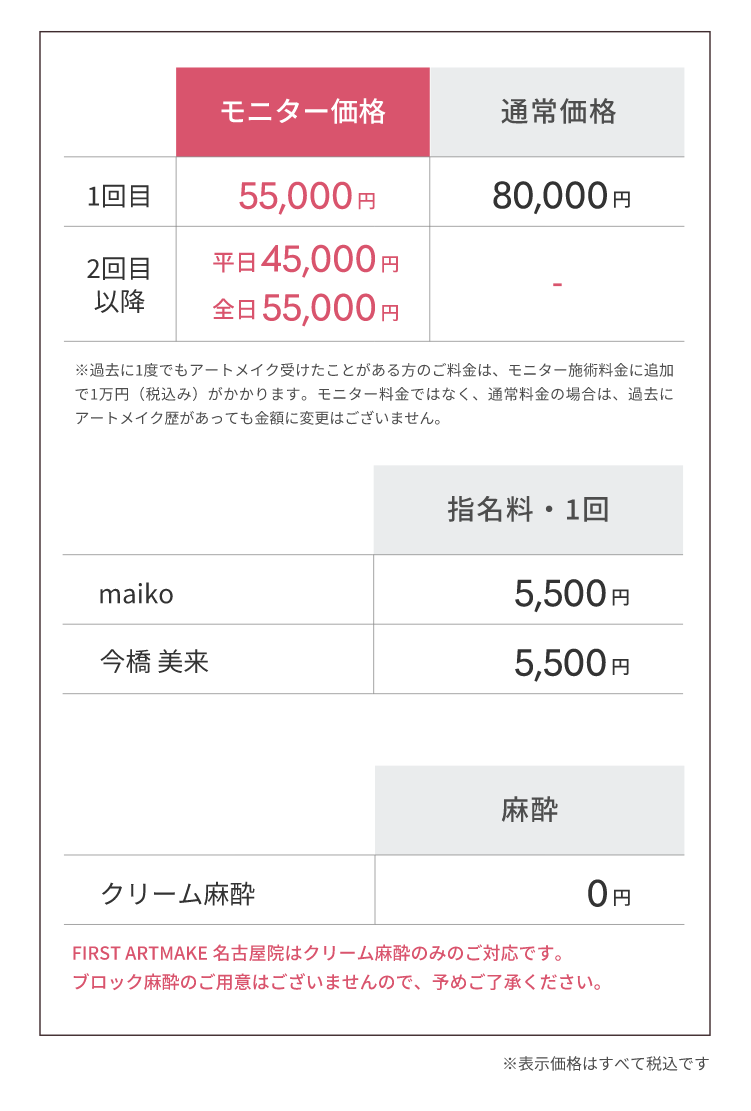 料金表