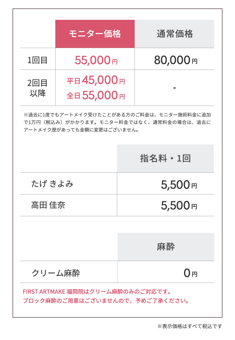 料金表