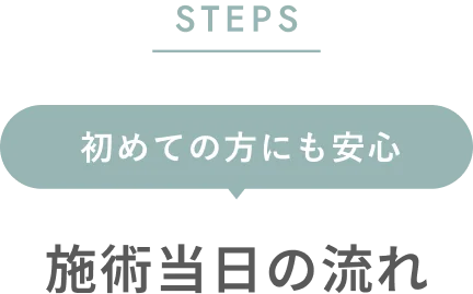 STEPS 初めての方にも安心 施術当日の流れ