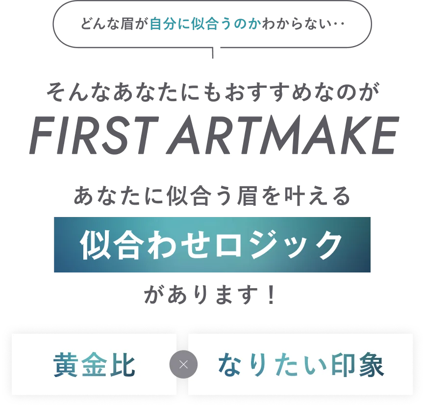 どんな眉が自分に似合うのかわからない‥そんなあなたにもおすすめなのが FIRST ARTMAKE
