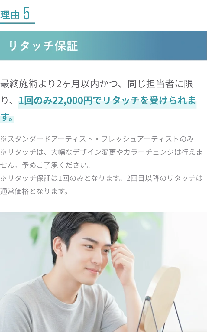 理由5 リタッチ保証