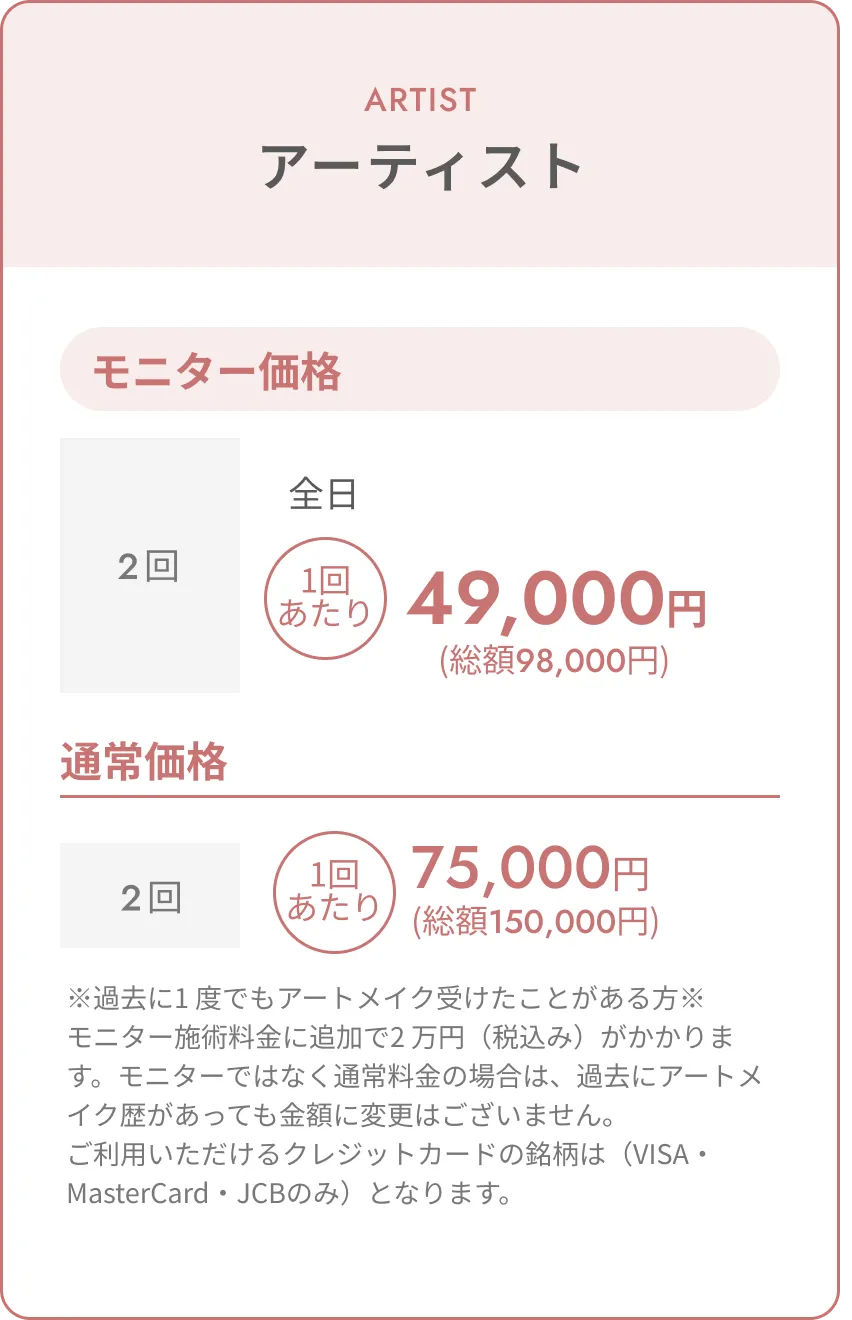 トップアーティスト料金表